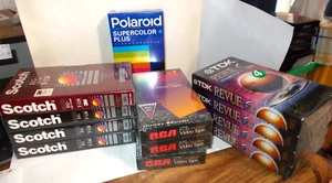 VTG. 12 NOS SEALED T-120 High Quality 6 Hr VHS Tapes Mixed Brands TDK,RCA,SCOTCH - Picture 1 of 12