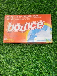 BOUNCE Clothes Softener Wrinkle Static Remover Dryer Sheets ~ FRESH LINEN 80Ct - Picture 1 of 1