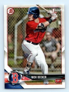 2018 Bowman Draft Nick Decker Boston Red Sox #BD-124 1st Bowman