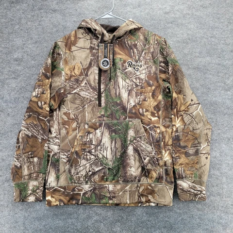 St. Louis Rams NFL Football Hoodie Mens Size Small Dunbrooke Realtree Camo Cover