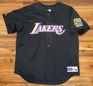 LOS ANGELES LAKERS Basketball NBA Finals 2001 Baseball Style Size XL Jersey Vtg - Picture 1 of 6