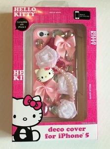 LUXURY BLING JEWELED PINK “HELLO KITTY” SANRIO DECO COVER APPLE IPHONE 5 CASE - Picture 1 of 8