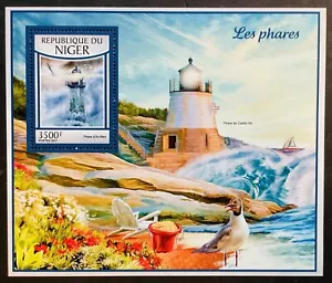 NIGER LIGHTHOUSE BRIEFMARKEN MNH 2017 LIGHTTÜRME OZEAN MARINE SEEVOGEL MEER - Bild 1 von 1