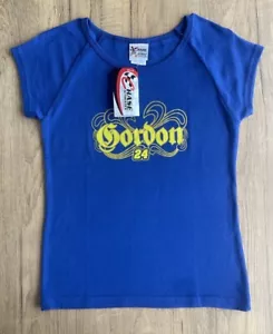 Jeff Gordon #24 LARGE Womens NASCAR Name & Number Ladies T-Shirt NWOT w/ Stripes - Picture 1 of 5