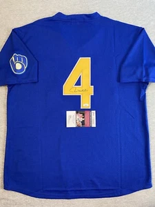 MILWAUKEE BREWERS PAUL MOLITOR AUTOGRAPH #4 COOPERSTOWN COLLECTION JERSEY JSA 06 - Picture 1 of 6