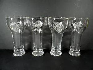 Set of 4 Miller Beer Tall Chill Beer Glasses with Thunderbird Clear 12 Ounces - Picture 1 of 5
