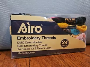 Airo Embroidery Threads. DMC Color Thread 24 Skeins Of 8 Meters Each - Picture 1 of 4