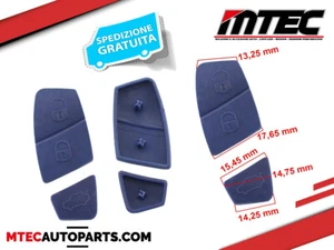 Gommino 3 Tasti Blu Ricambio Telecomando Guscio Chiave Fiat Punto Stilo Panda - Picture 1 of 5