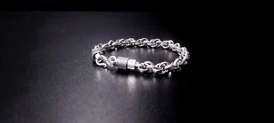 bracciale snake unisex argento 925 indian 100% homemade 21cm - Immagine 1 di 4