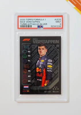 Topps PSA 9 Formula 1 Max Verstappen #L2S Turbo Attax Limited Ed Silver 2020 - Image 1 of 3