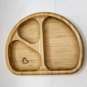 Infant 6+ month Munchkin Bamboo Divided Suction Plate Child Kid Food Dish - Picture 1 of 5