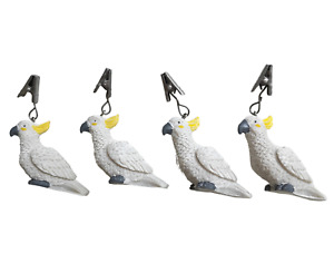 4er Set Deko Tischdeckengewicht Gewicht Beschwerer -10 Vogel Papagei Kakadu weiß