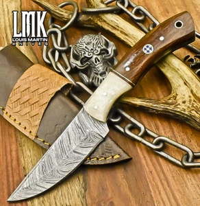 LMK Handmade Skinner Knife Twist Damascus Walnut Wood Tactical Rare - Picture 1 of 9