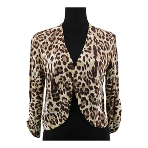 Chico's Women Cheetah Chase Silvestre Bolero Sweater Size 1 NWT - Picture 1 of 8