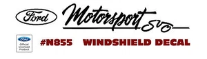 N855 FORD - FORD MOTORSPORT SVO - WINDSHIELD DECAL - LICENSED - Bild 1 von 2