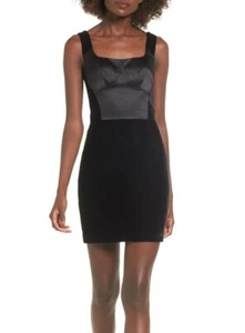 Topshop 161288 Women's Sleeveless Square Neck Velvet Mini Dress Black Sz. 4 US - Picture 1 of 3