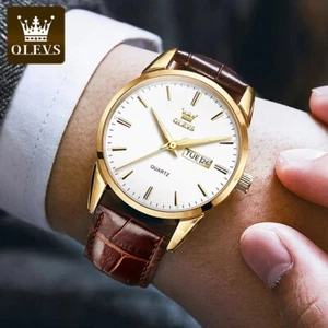 Men's Luxury Waterproof Classic Quartz Leather Strap Watch - Picture 1 of 11