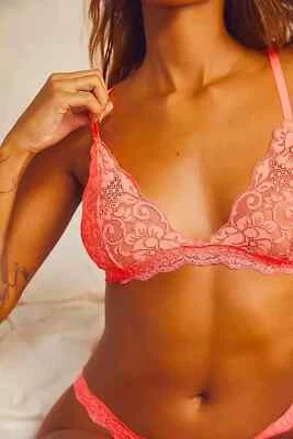 Sujetador de encaje We Are HAH x Free People Chi Bralette para mujer salmón frito talla S nuevo con etiquetas Foto 1 de 4