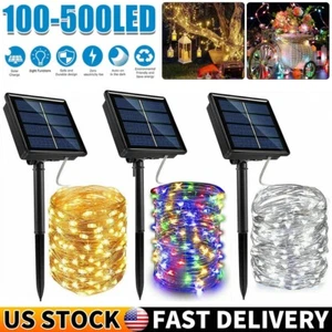 Solar String Lights LED Lights Waterproof Copper Wire Fairy Outdoor Garden Party - Picture 1 of 47