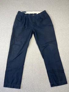 Vintage Polo Ralph Lauren Ethan Pants Mens 38x34 Blue Pleated Straight Leg - Imagen 1 de 11