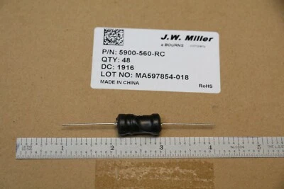 Estrangulador axial Bourns 5900-560-RC 56uH, 2.9A, 50 mOhm, Digikey 5900-560-RC Foto 1 de 2