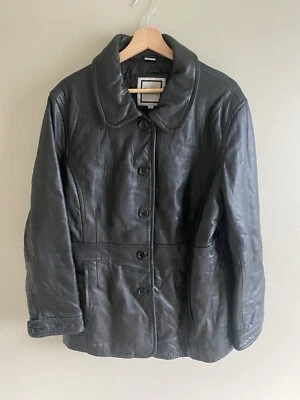 Excelled Genuine 100% Leather Jacket Women XL Brown Quilted Lining Chore Blazer - Image 1 of 4