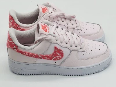 Women’s Size 10.5 - Nike Air Force 1 '07 Pink Paisley 2023 FD1448-664 No Box Lid - Imagem 1 de 4