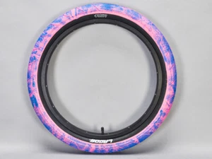 Mafia Bikes RSR 20" BMX Tyres (Pair) - Blue/Pink Marble - Picture 1 of 1