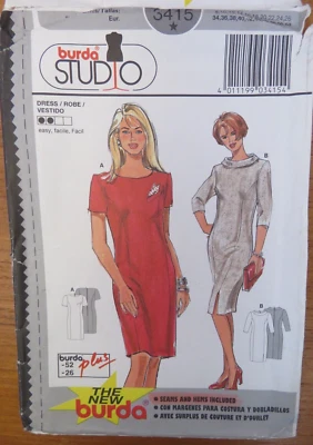 Burda 3415 Sewing Pattern Ladies Princess Seam Fitted Dress Cut Size 8-10 - Image 1 of 4
