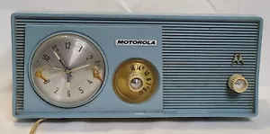 Light Blue Motorola Tube Radio With Clock Model 5C14CW *Read Description* - Picture 1 of 9