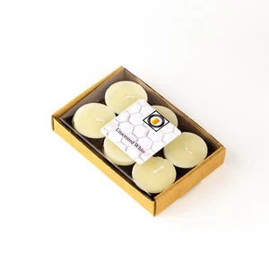 6 Natural White Unscented Beeswax Tea Light Candles, Cotton Wick, Aluminum Cup - Picture 1 of 5