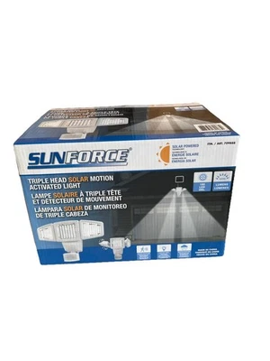 Nuevo En Caja Sunforce 82183 - 180 LED Luz de Movimiento Solar Triple Cabezal 1200 Lúmenes Foto 1 de 4