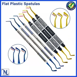 Flat Plastic Composite Dental Filling Instruments Titanium Coated Tips -Set of 3 - Picture 1 of 8