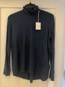 Majestic Filatures Extrafine Long Sleeve Blue Roll neck Top Size 4 - Picture 1 of 7