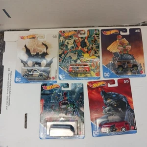 Hot Wheels Premium: DC BATMAN 1 thru 5 Real Riders Metal Vehicles (2021, Mattel) - Picture 1 of 11