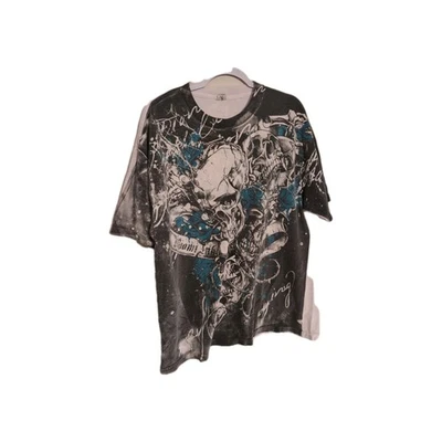 Camiseta Miami Ink Tattoo Estampado Calavera Grunge Mall Y2K Talla XL Foto 1 de 4