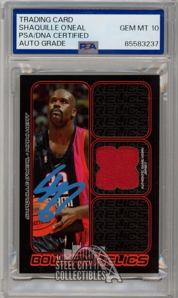 Shaquille O'Neal 2006-07 Bowman autógrafo cartão Jersey #BR-SQ PSA/DNA 10 (azul) - Imagem 1 de 1