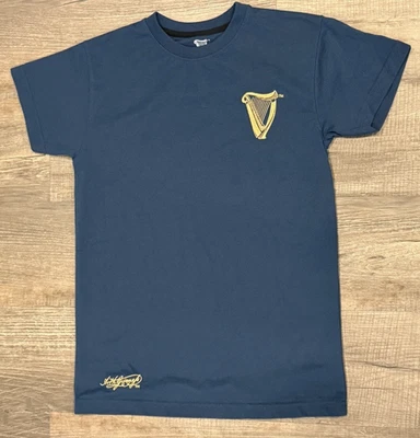 吉尼斯工厂;男式 XXS 蓝色 T 恤;刺绣标志;背面图案印花 — 第 1/4 张图片