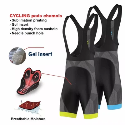 Mens Classic Bib shorts Gel Padded Stylish Cycling Bib Trouser Tight Shorts uk - Image 1 of 4