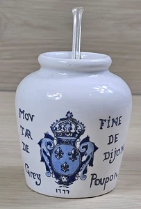 French Mustard Pot with Spoon 1970's Vintage Mustard Pot - Picture 1 of 6