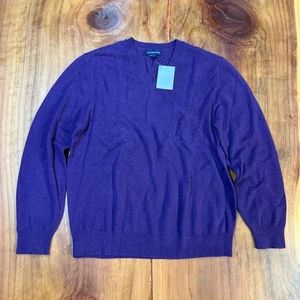 NEU Lands End Herren 100% Kaschmir Pullover Pulli M V-Ausschnitt Strick Business Y4-28 - Bild 1 von 5