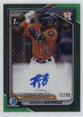 2024 Bowman Chrome Prospect Green Refractor /99 German Ramirez #CPA-GR Auto - Image 1 of 2