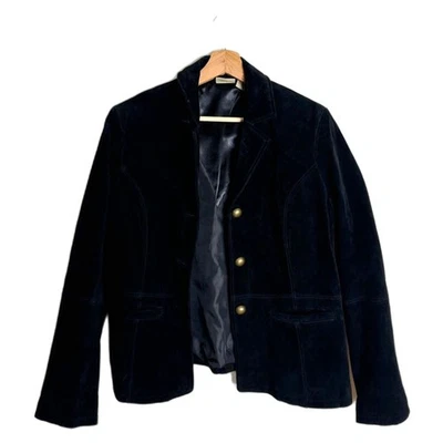 Vtg ruff hewn black genuine leather coat jacket size XL 90s festival fall - Image 1 of 4