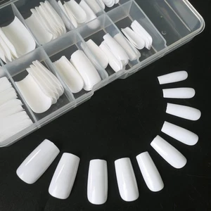 120 Stück Square Press on Nails Medium Long Ballerina Fake Nail Full Cover White - Bild 1 von 6