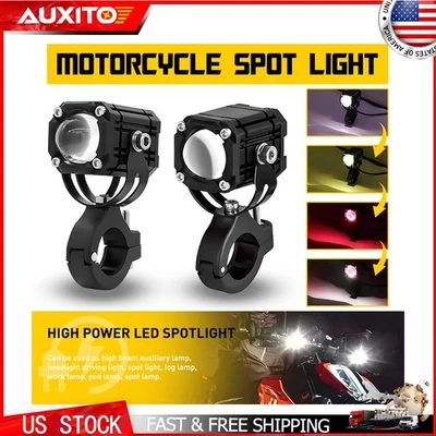 Foco LED para moto faro antiniebla de conducción lámpara auxiliar amarillo blanco rojo H Foto 1 de 4