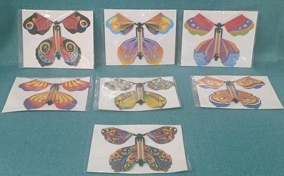 批量 7 件 发条 飞蝴蝶 橡胶带 动力 蝴蝶 派对礼品 — 第 1/4 张图片