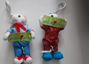 Rare Pair Vintage Stuart  Little Keychain Plush Doll 6” lot of 2 - Picture 1 of 10
