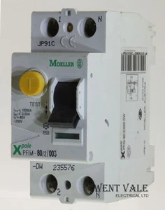 Moeller X-Pole - PFIM-80/2/003-MW - 80a 30mA Double Pole Class AC RCD Used - Picture 1 of 1