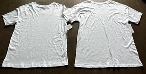 2 Joyspun Boyfriend T Shirts Short Sleeve Solid White Cotton Women's XS 0-2 - Picture 1 of 8