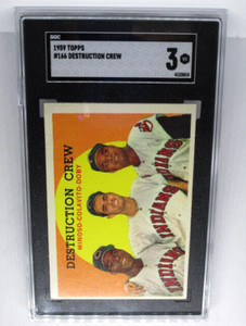 1959 Topps #166 Destruction Crew Card, Minoso/Colavito/Doby  - Graded SGC 3 VG